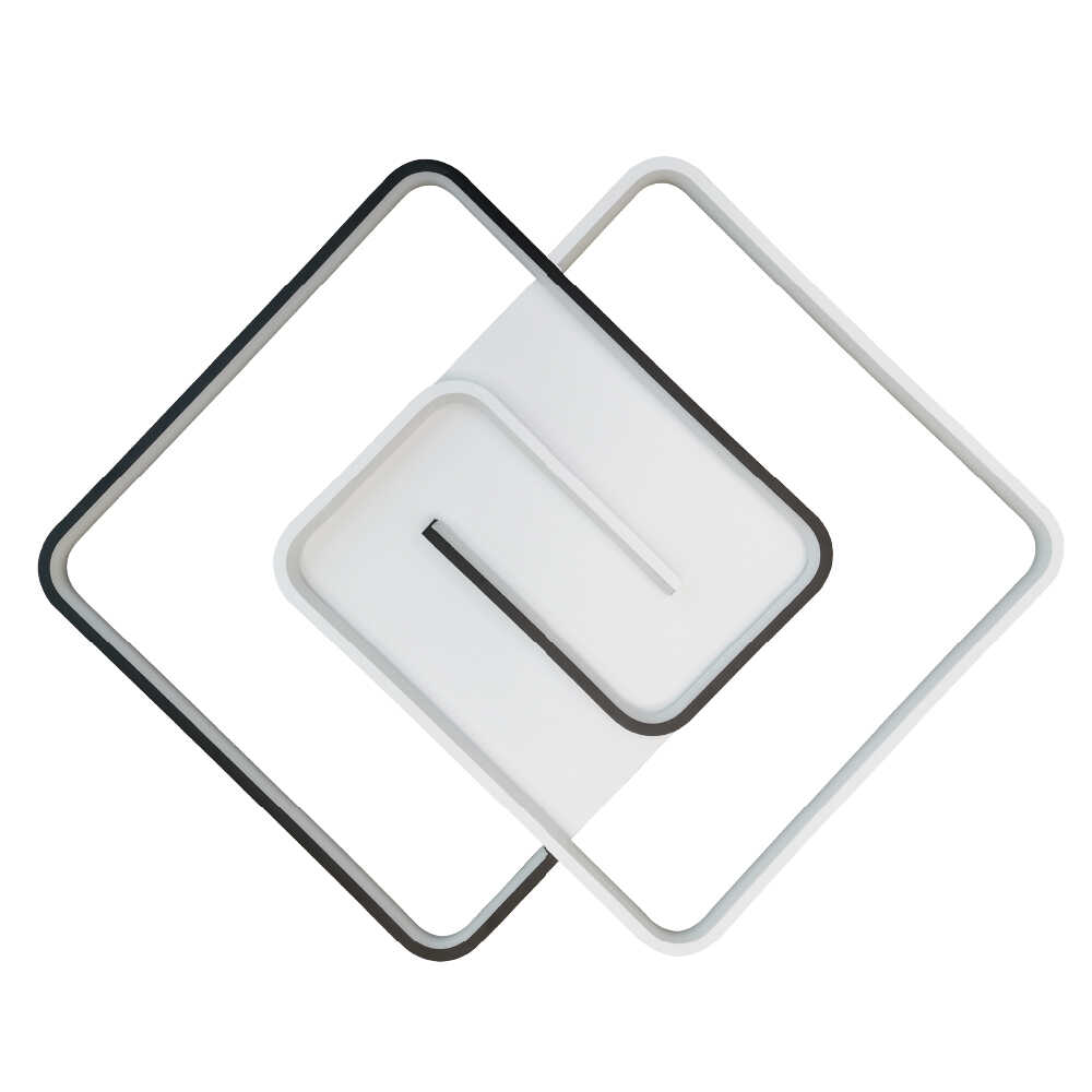 Светильник LED smart DOMINO с пультом 90Вт 3000-5000K 4800Lm Квадратный Черно-белый 220565